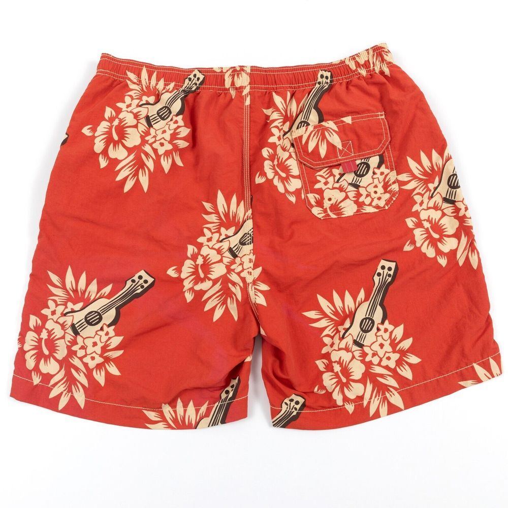Tommy Bahama Relex Guitar Floral Swim Trunks Size Medium Mesh Lined with Flaw - Picture 5 of 7